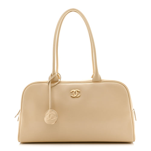 Large Calfskin Handbag - Beige