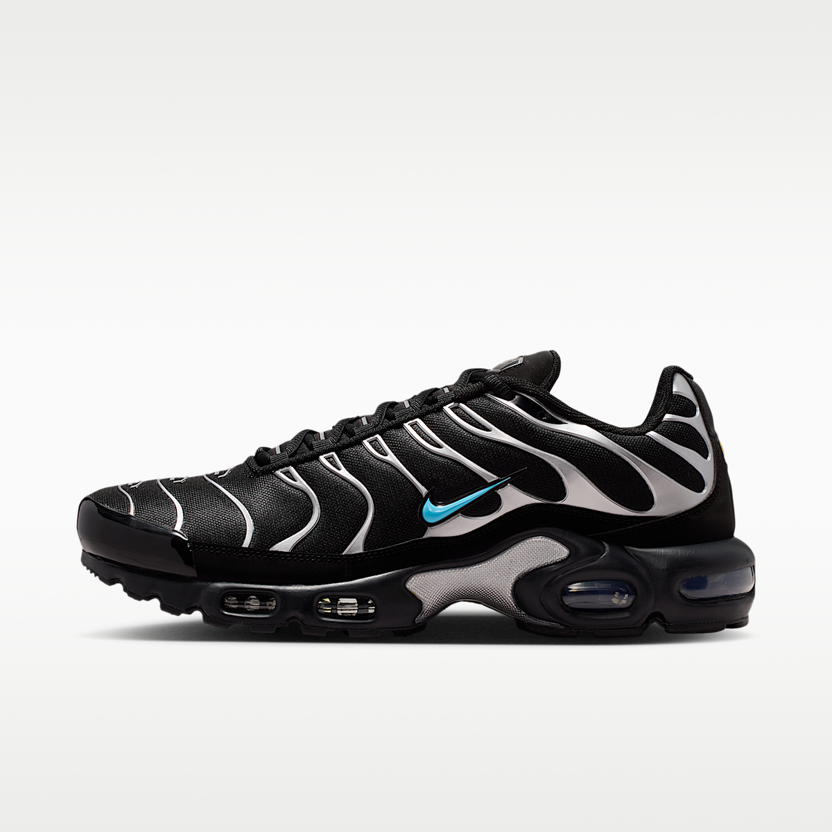 Air Max Plus Premium Shoes For Men, Black/Chrome/Gamma Blue