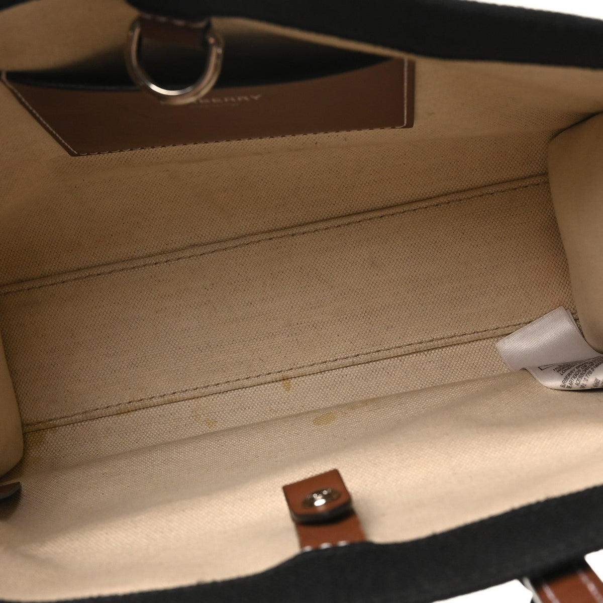 Mini Calfskin Canvas Tote Bag - Black