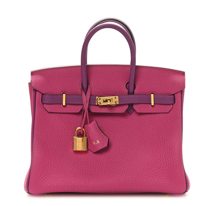 Togo Horseshoe Birkin 25 Rose Pourpre Ca Handbag