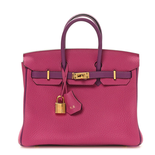 Togo Horseshoe Birkin 25 Rose Pourpre Ca Handbag