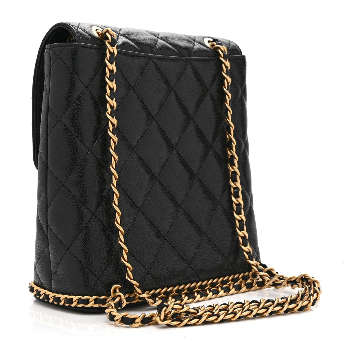 Quilted Caviar Backpack - Black
