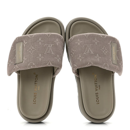 Louis Vuitton Denim Women's Pool Pillow Comfort Mule 37 Grey