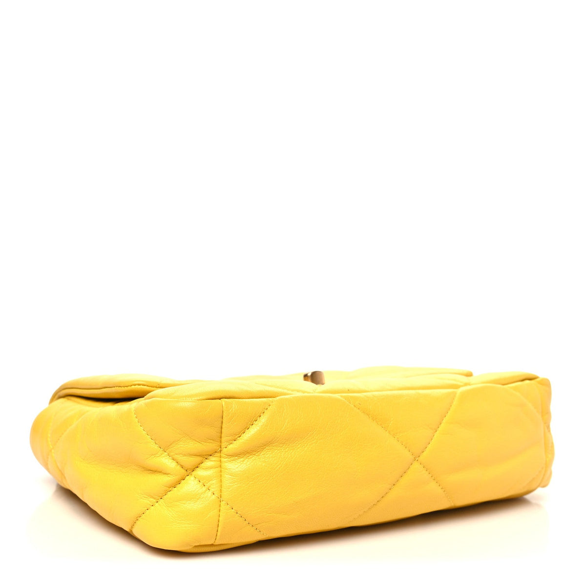 Medium Quilted Goatskin Flap Shoulder Bag - Yellow