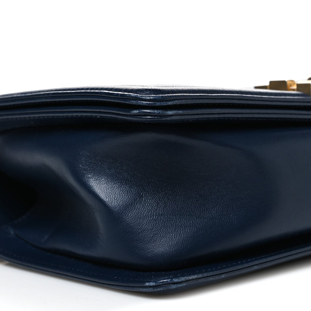 Medium Quilted Lambskin Flap Shoulder Bag - Dark Navy