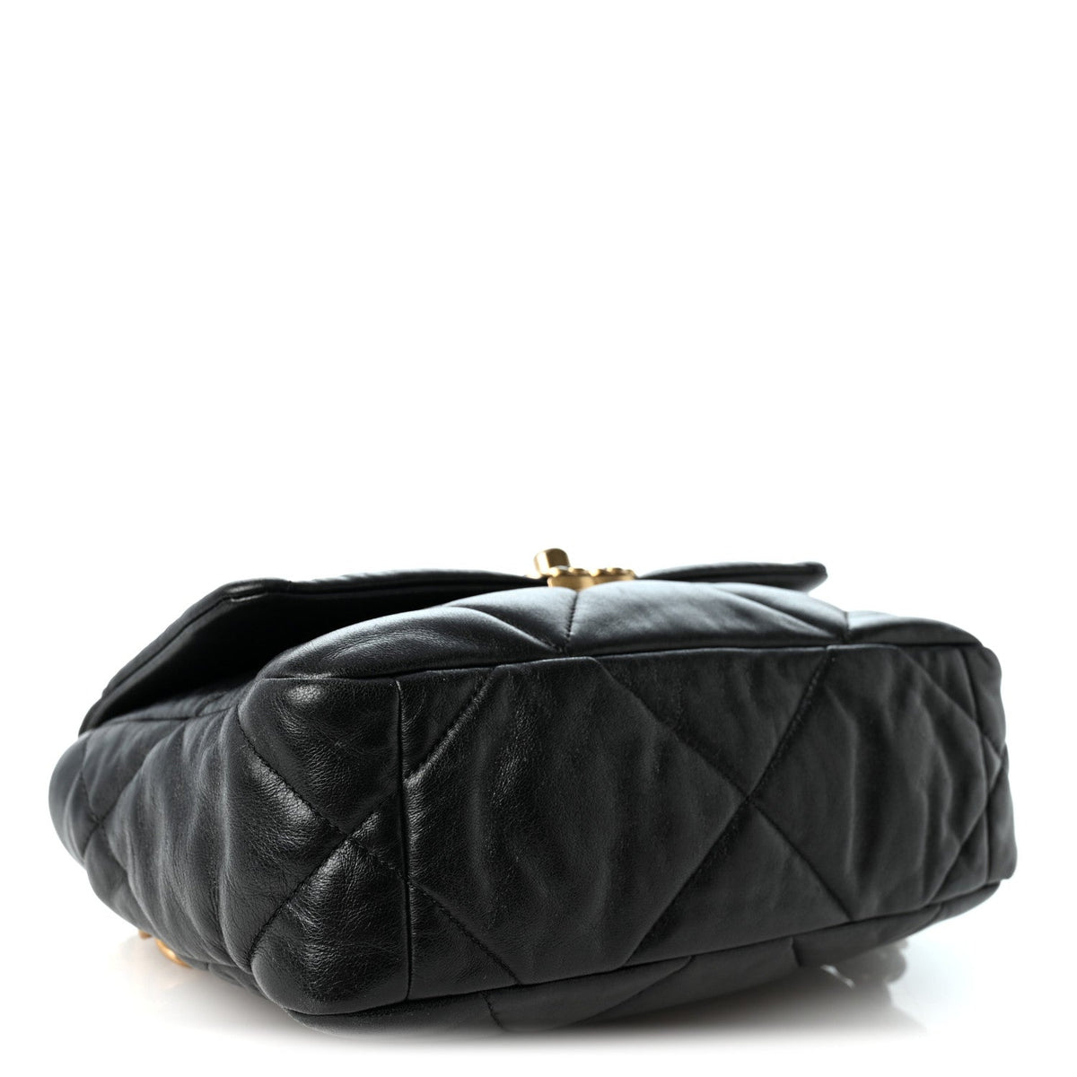 Medium Quilted Lambskin Flap Shoulder Bag - Black