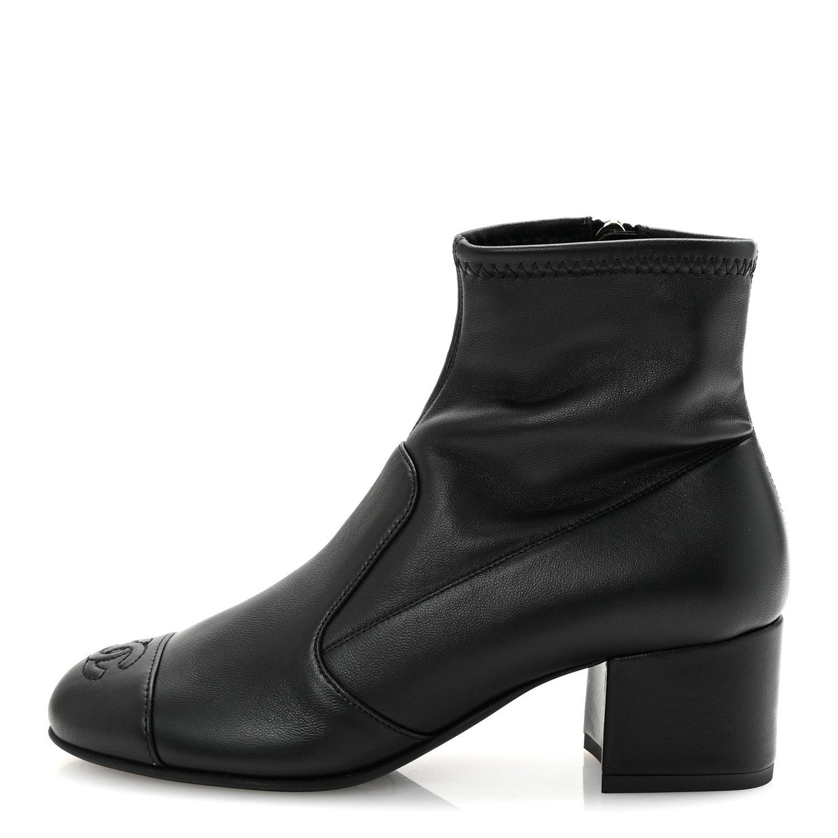 Chanel Stretch Lambskin Cap Toe CC Women's Boots