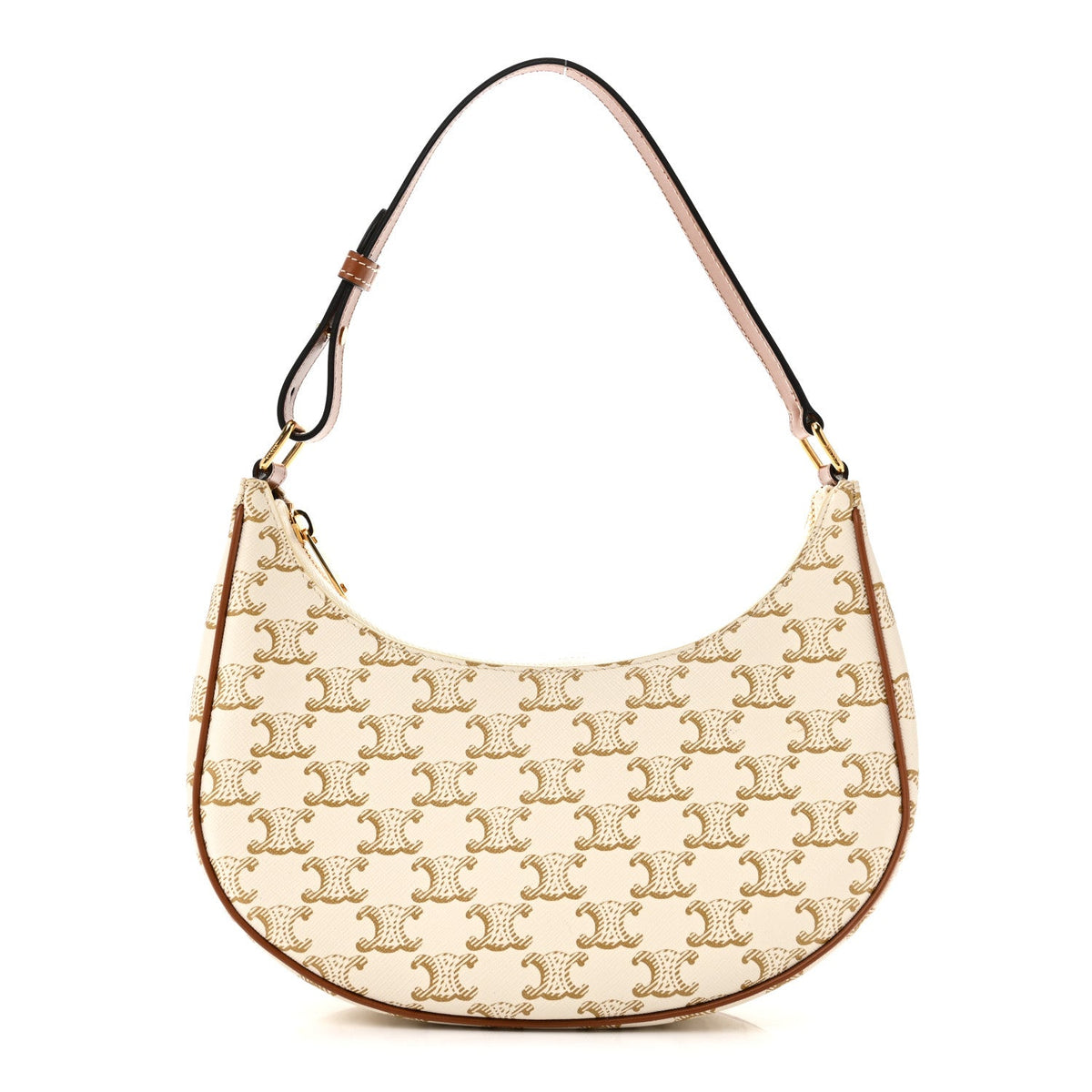 Calfskin Canvas Shoulder Bag - White
