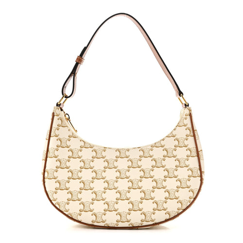 Calfskin Canvas Shoulder Bag - White