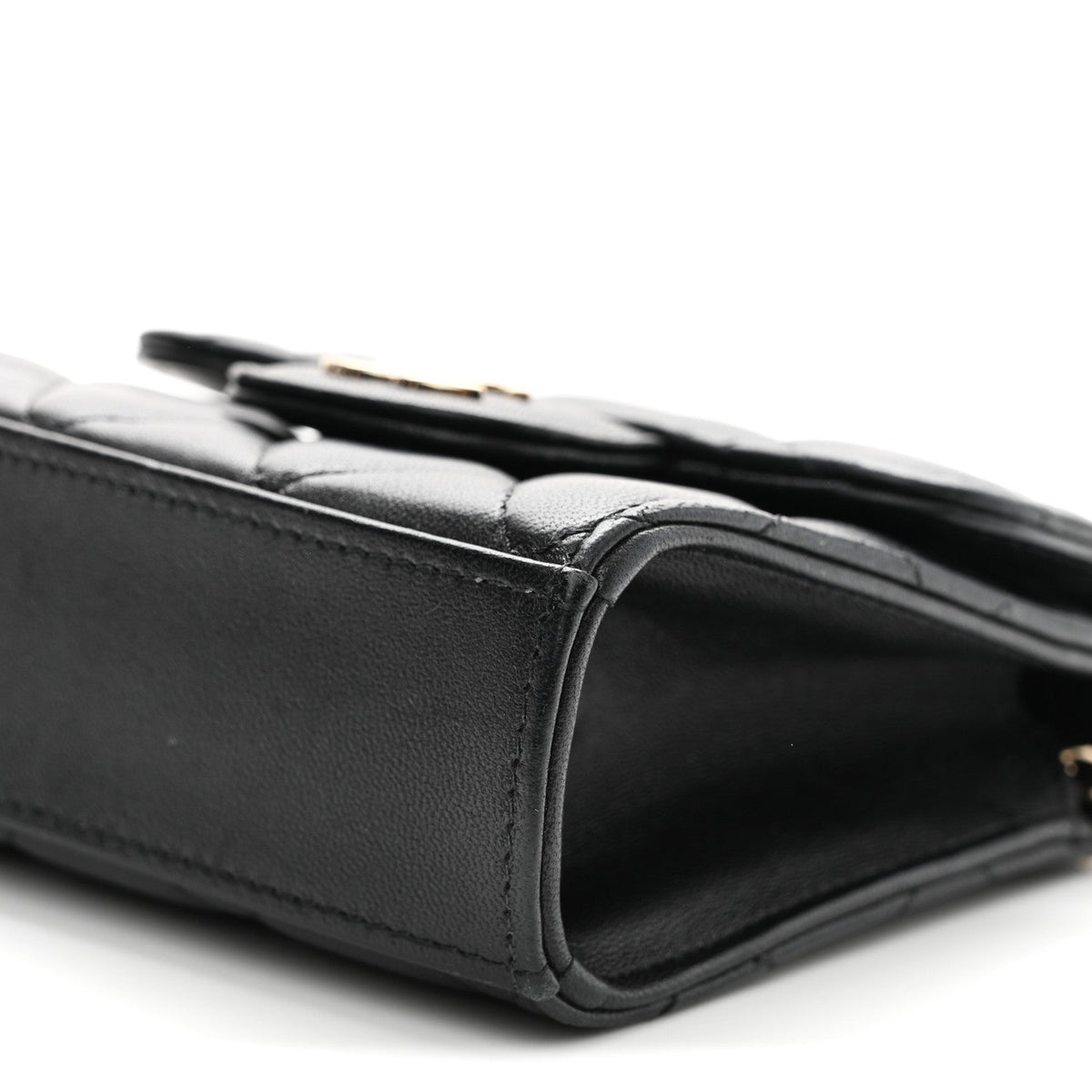 Quilted Lambskin Clutch Bag - Black