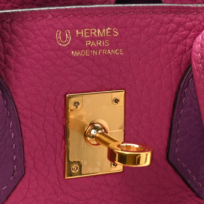 Togo Horseshoe Birkin 25 Rose Pourpre Ca Handbag