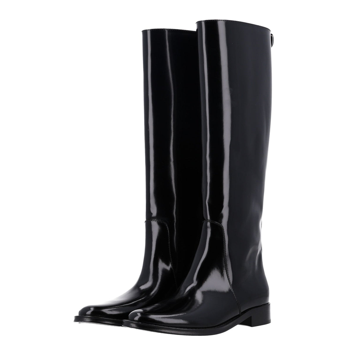 Saint Laurent Vitello Calfskin Women's Ruinart Hunt 25 Boots 37.5 Black