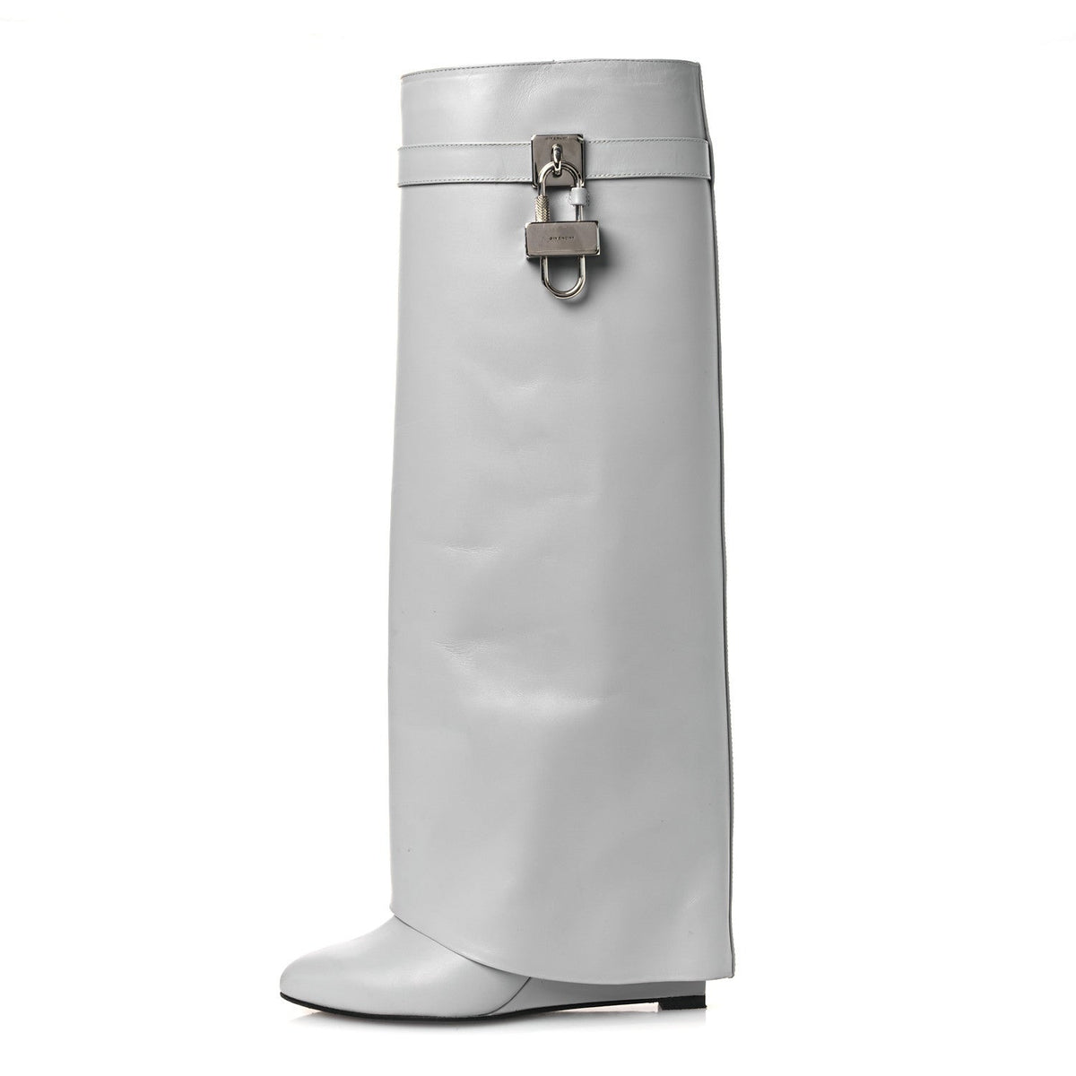 Calfskin Shark Lock Pant Boots Grey