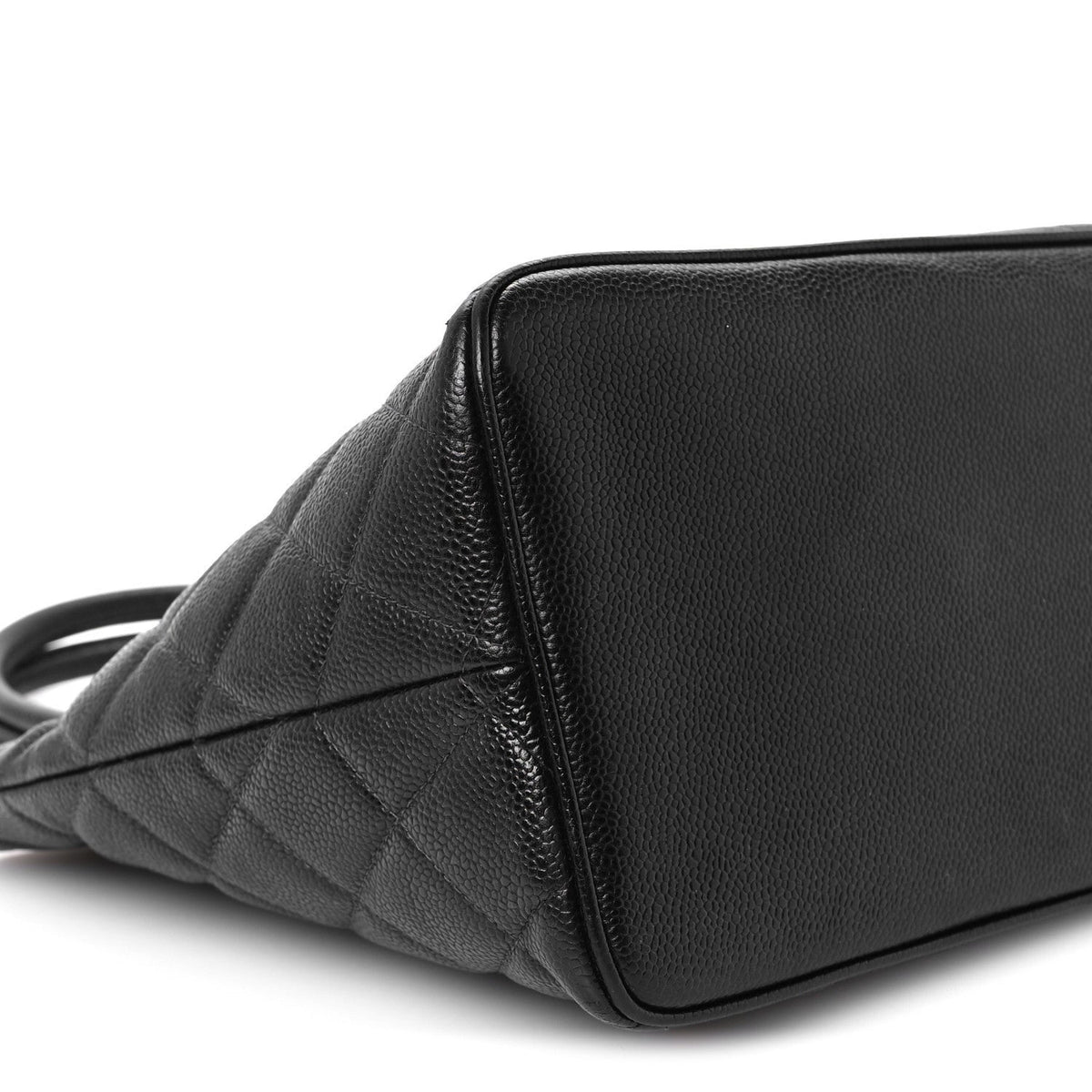 Quilted Caviar Tote Bag - Black