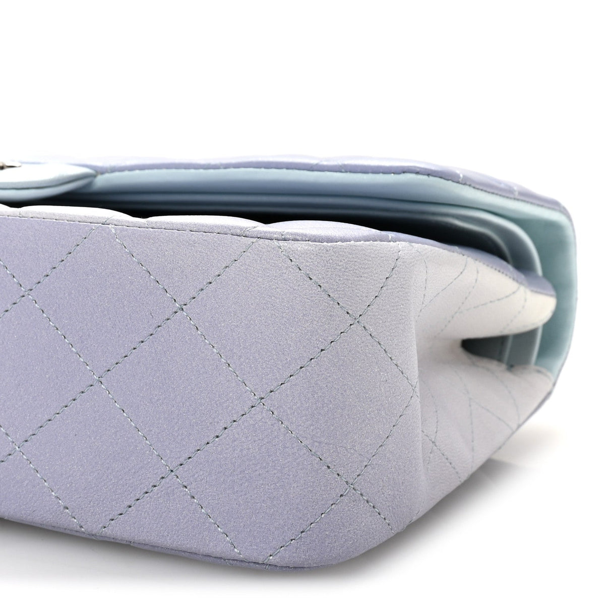Medium Quilted Lambskin Flap Shoulder Bag - Light Blue