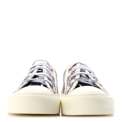 Christian Dior Canvas Embroidered Women's Walk'N'Dior Sneakers 38 White Multicolor