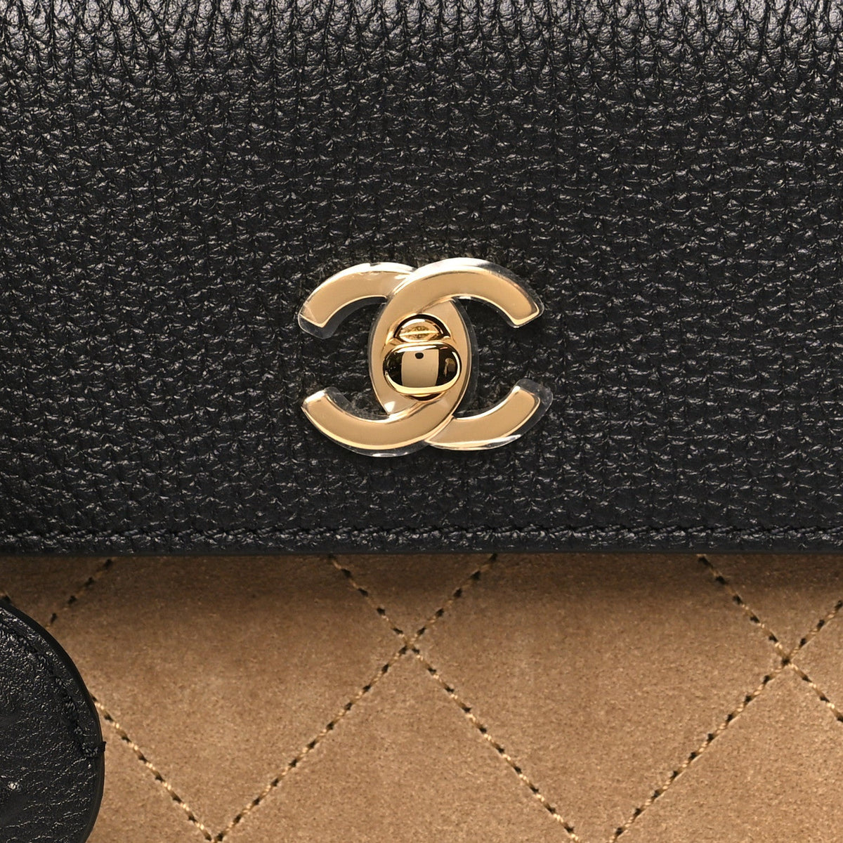 Calfskin Suede Handbag - Beige