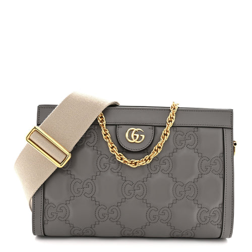 Small Calfskin Shoulder Bag - Grey