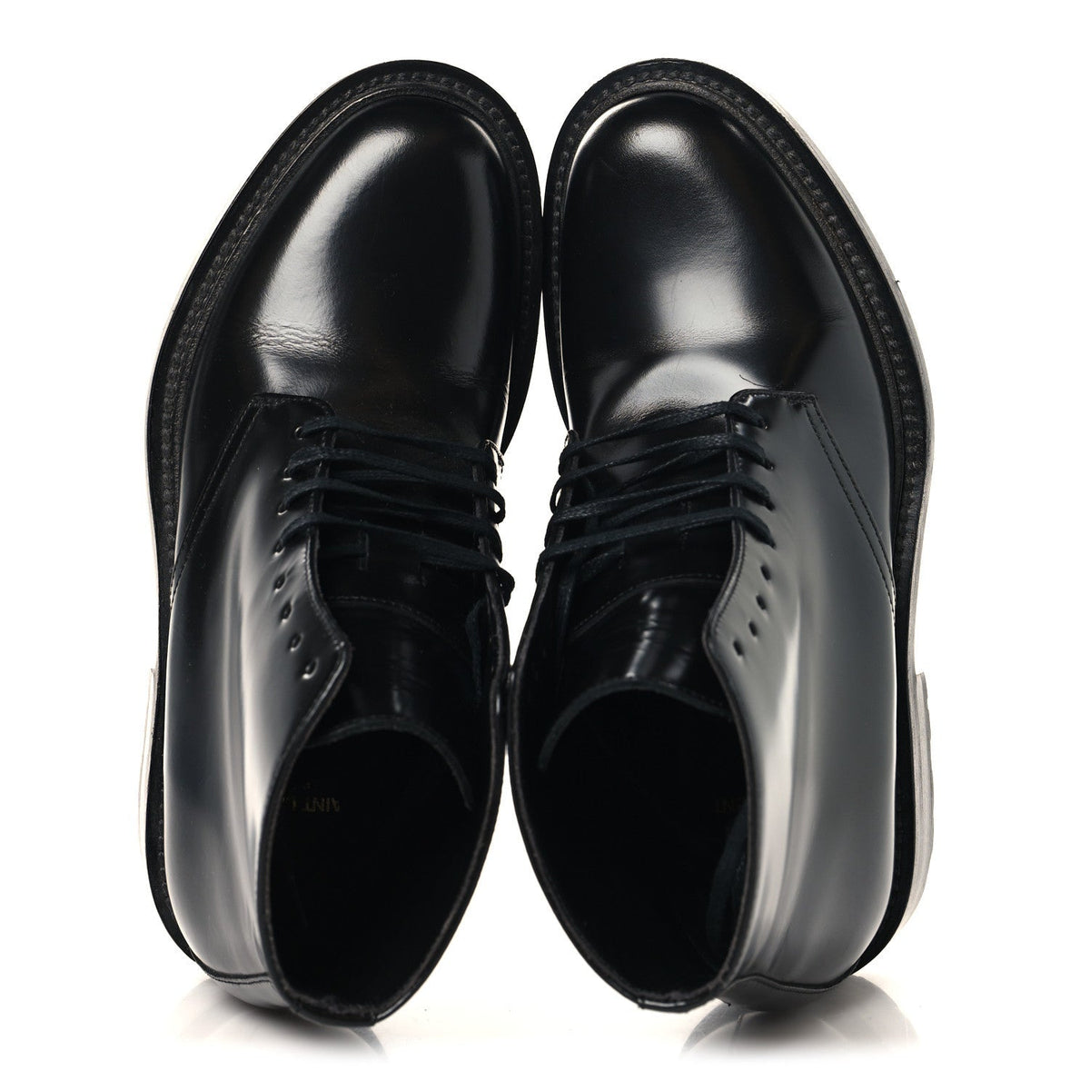 Saint Laurent Calfskin Women's Army Combat Boots 36 Black