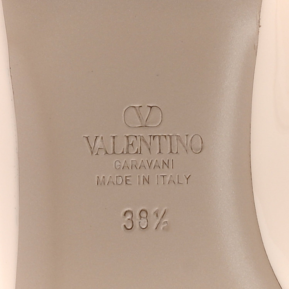 Valentino Garavani Patent Leather Women's Rockstud Ballerina Flats 38.5 Ivory Poudre
