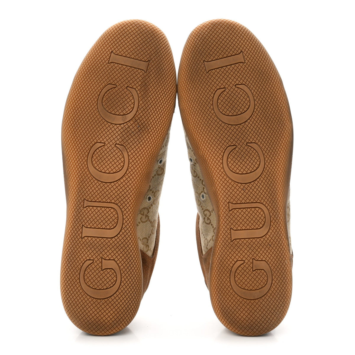 Gucci Monogram Canvas Suede Men's Shift Sneakers 10.5 Beige Brown