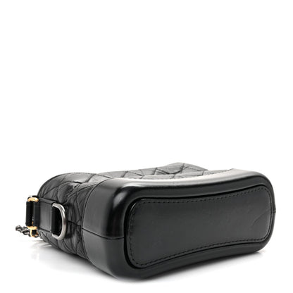 Small Quilted Calfskin Hobo Bag - Black