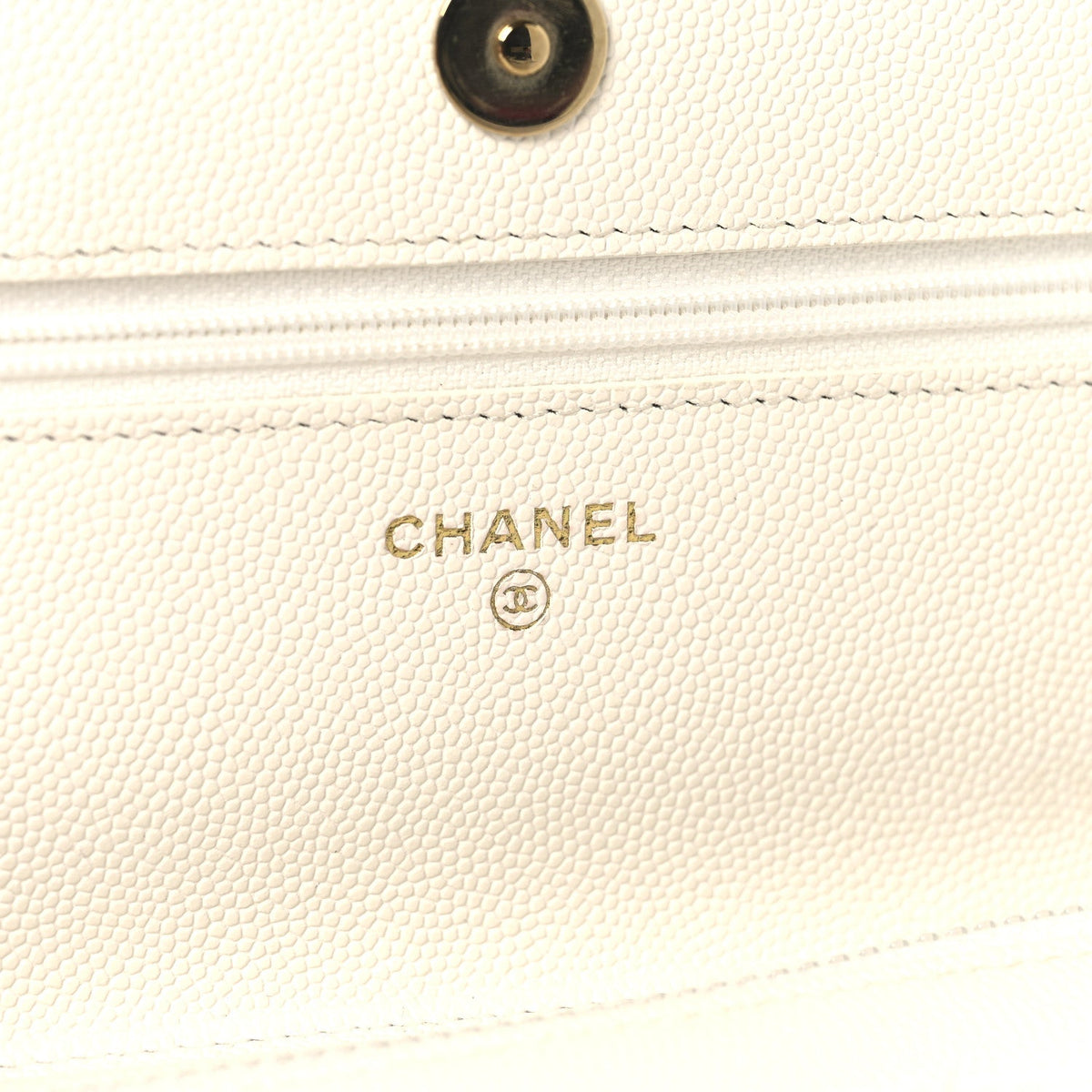 Quilted Caviar Flap Shoulder Bag - White