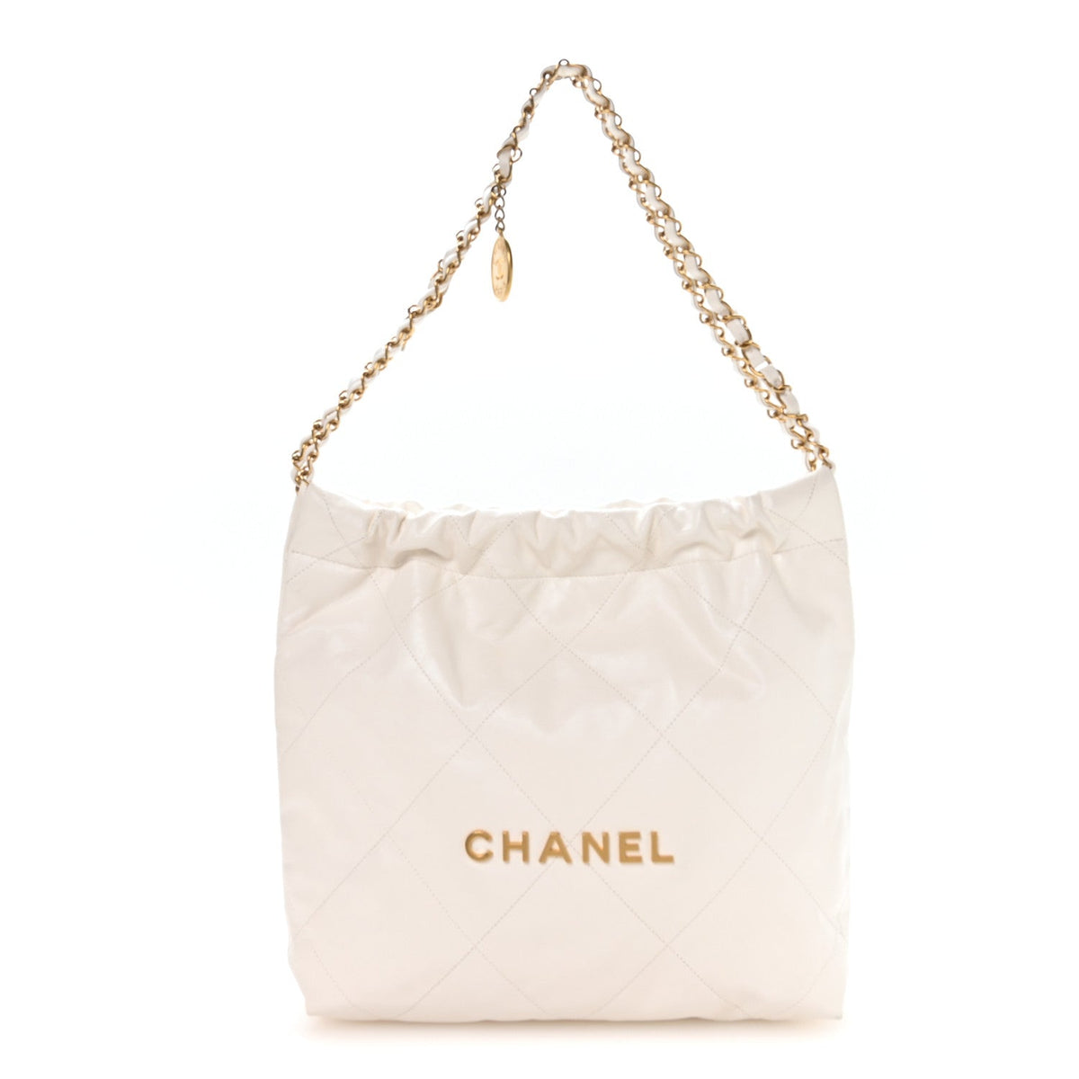 Small Quilted Calfskin Handbag - White