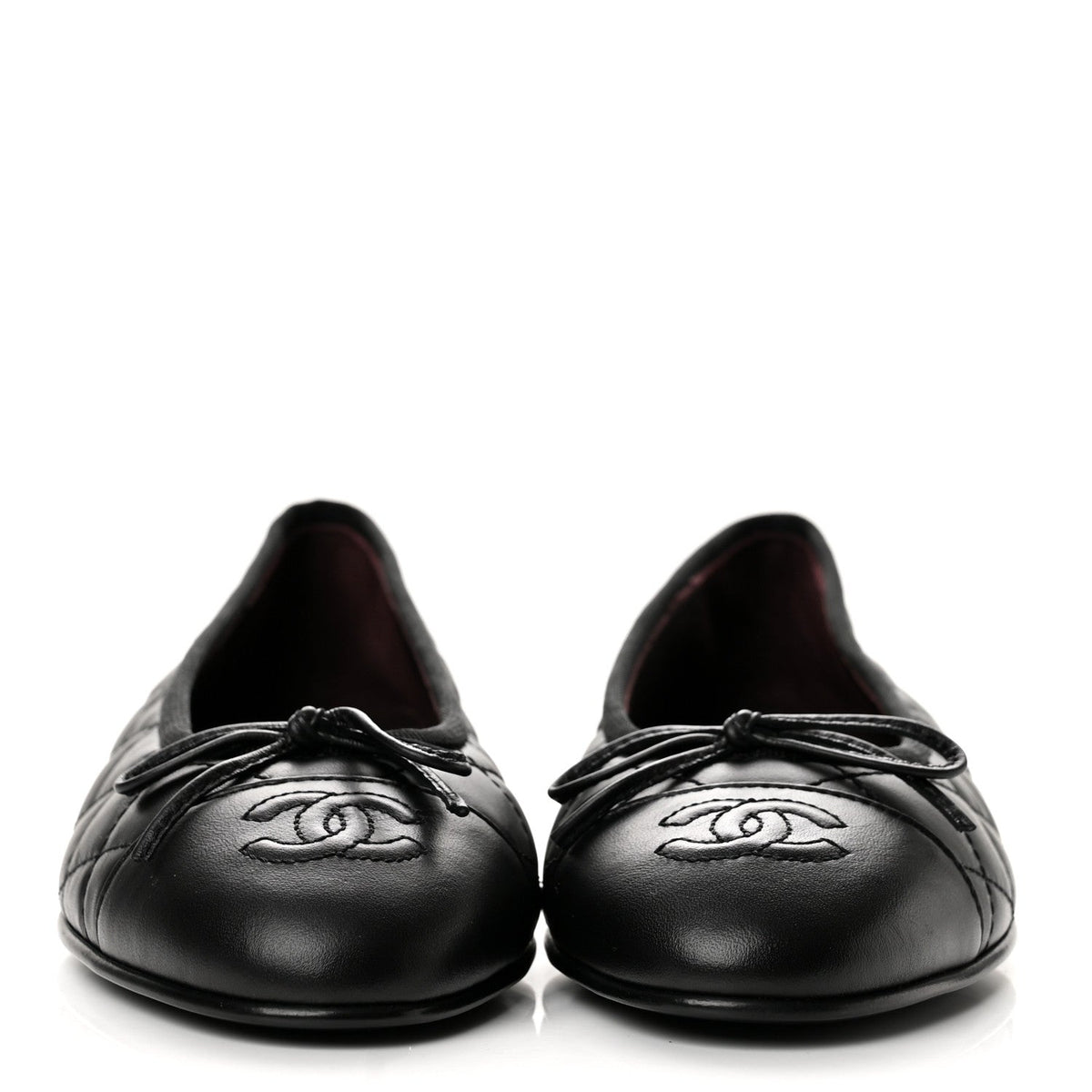 Chanel Aged Calfskin Quilted CC Cap Toe Women's Flats