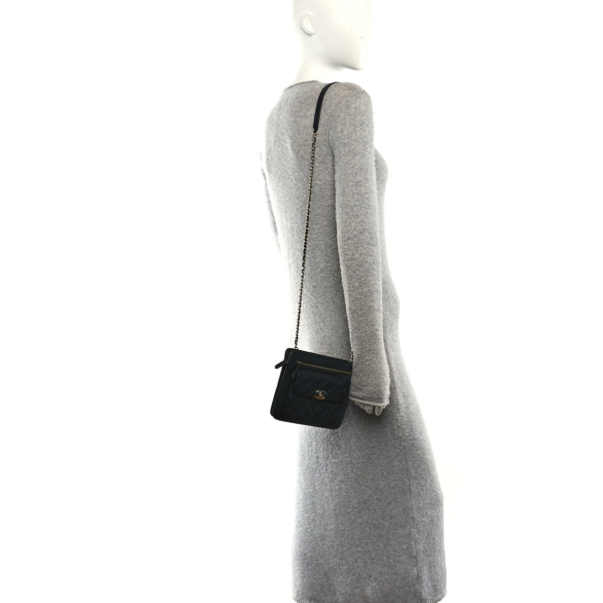 Quilted Lambskin Clutch Bag - Black