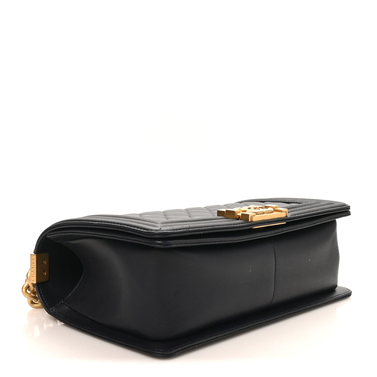 Medium Quilted Lambskin Flap Shoulder Bag - Dark Navy
