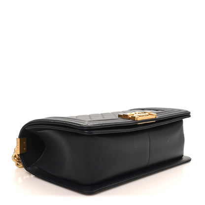 Medium Quilted Lambskin Flap Shoulder Bag - Dark Navy
