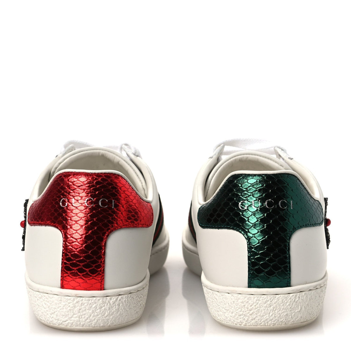Gucci Calfskin Web Studded Arrow Ace Women's Sneakers White