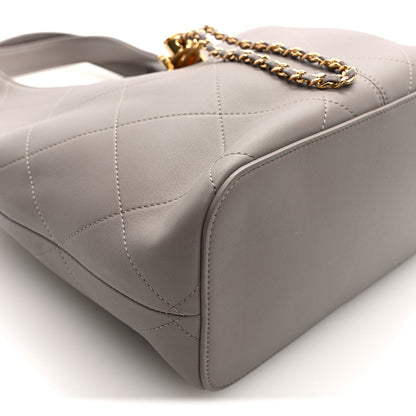 Quilted Calfskin Handbag - Grey