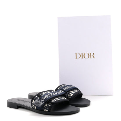 Christian Dior Nylon Oblique Dio(r)evolution Slide Sandals 39 Deep Blue