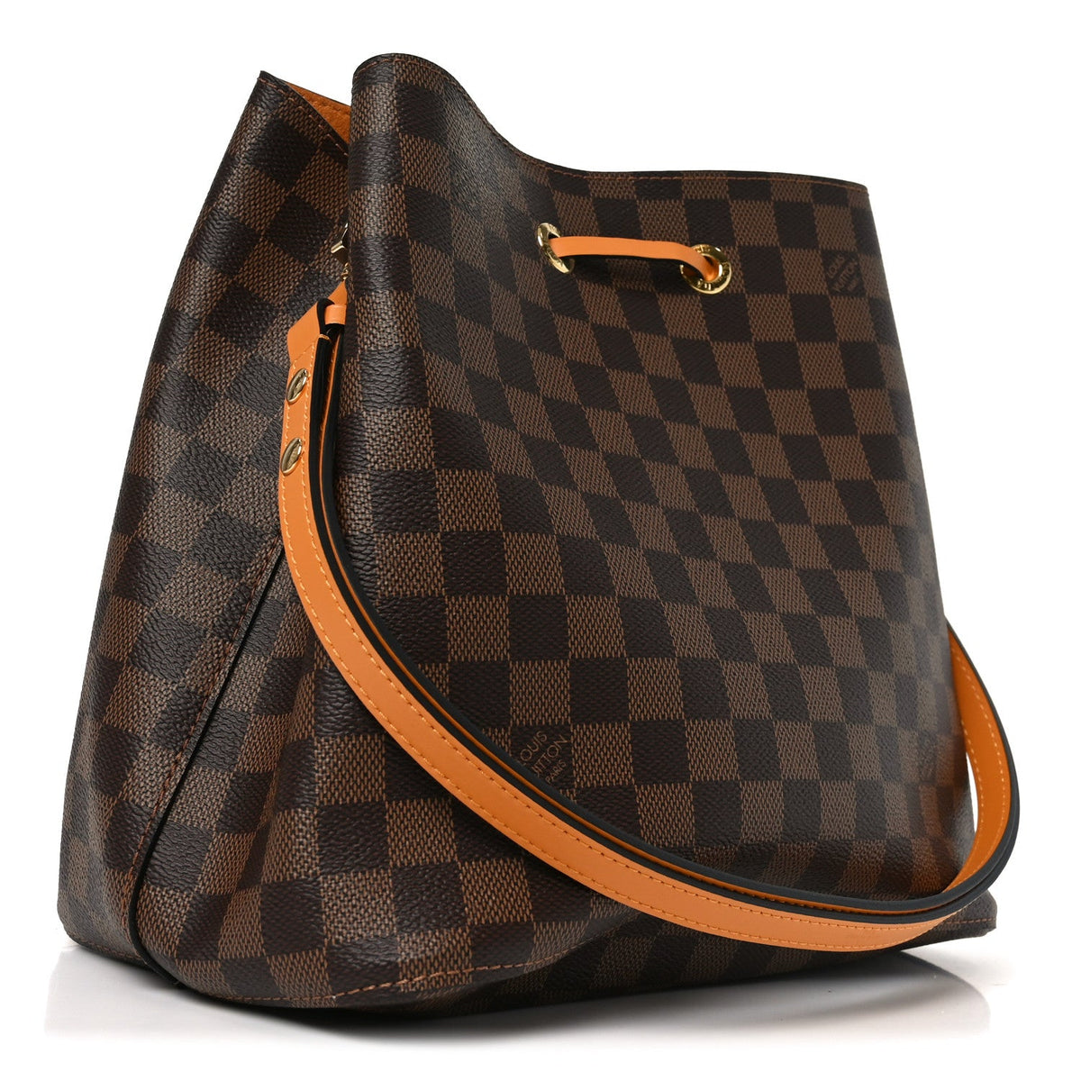 Damier Ebene Neonoe Mm Safran Handbag