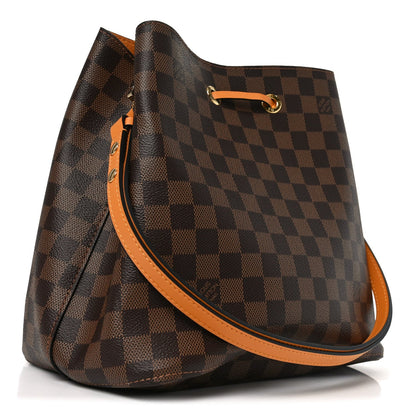 Damier Ebene Neonoe Mm Safran Handbag