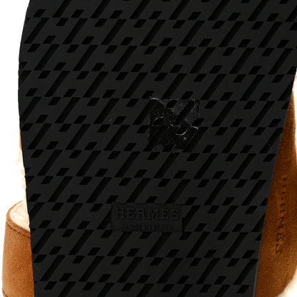 Hermes Chypre Suede Goatskin Woolskin Women's Sandals