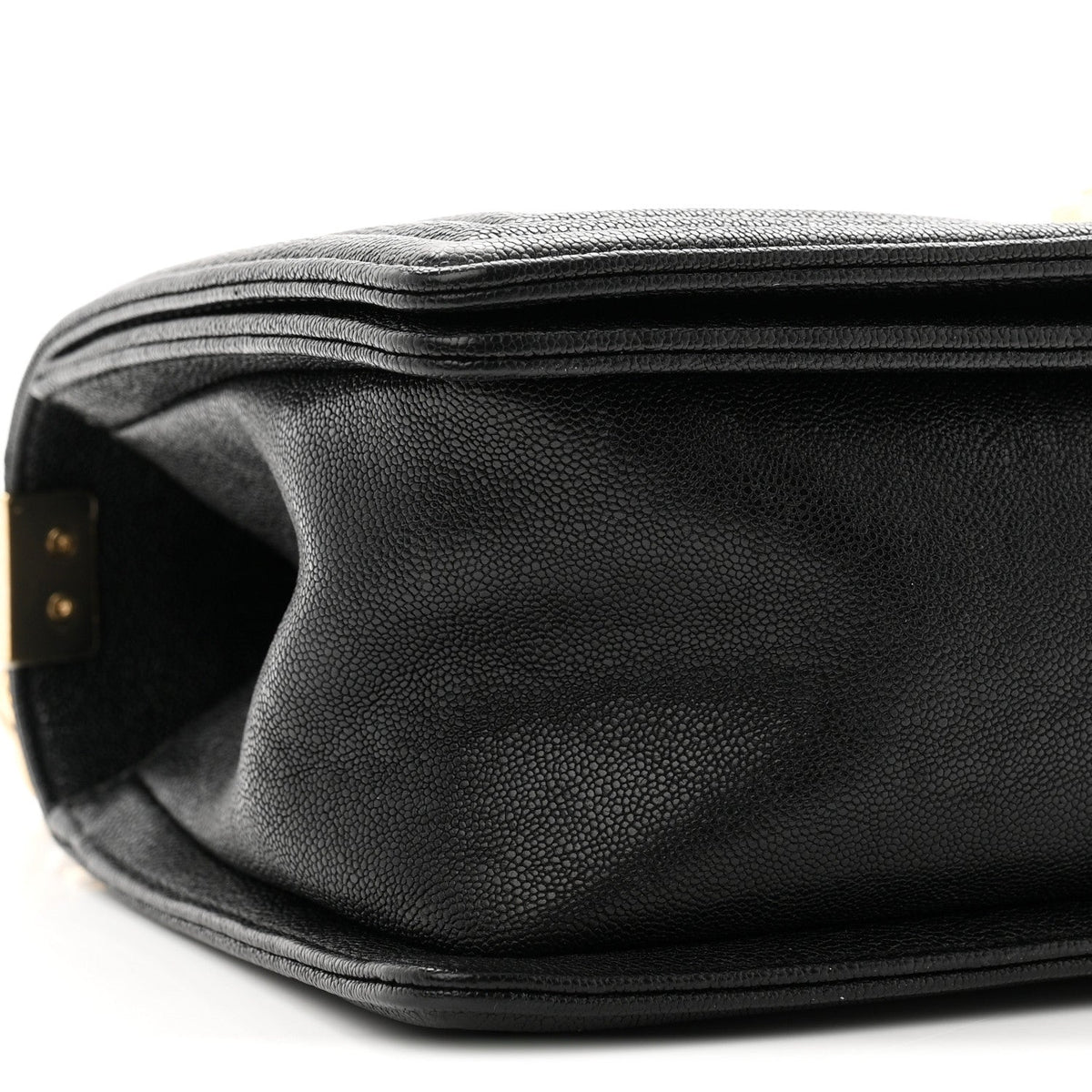Medium Quilted Caviar Flap Shoulder Bag - Black
