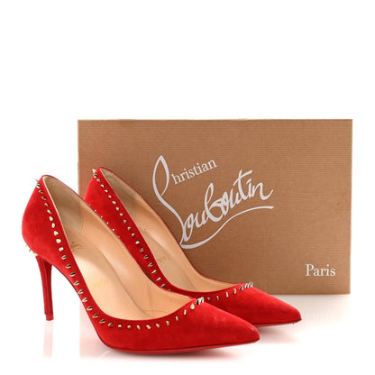 Christian Louboutin Suede Women's Anjalina 85 Pumps 35.5 Loubi