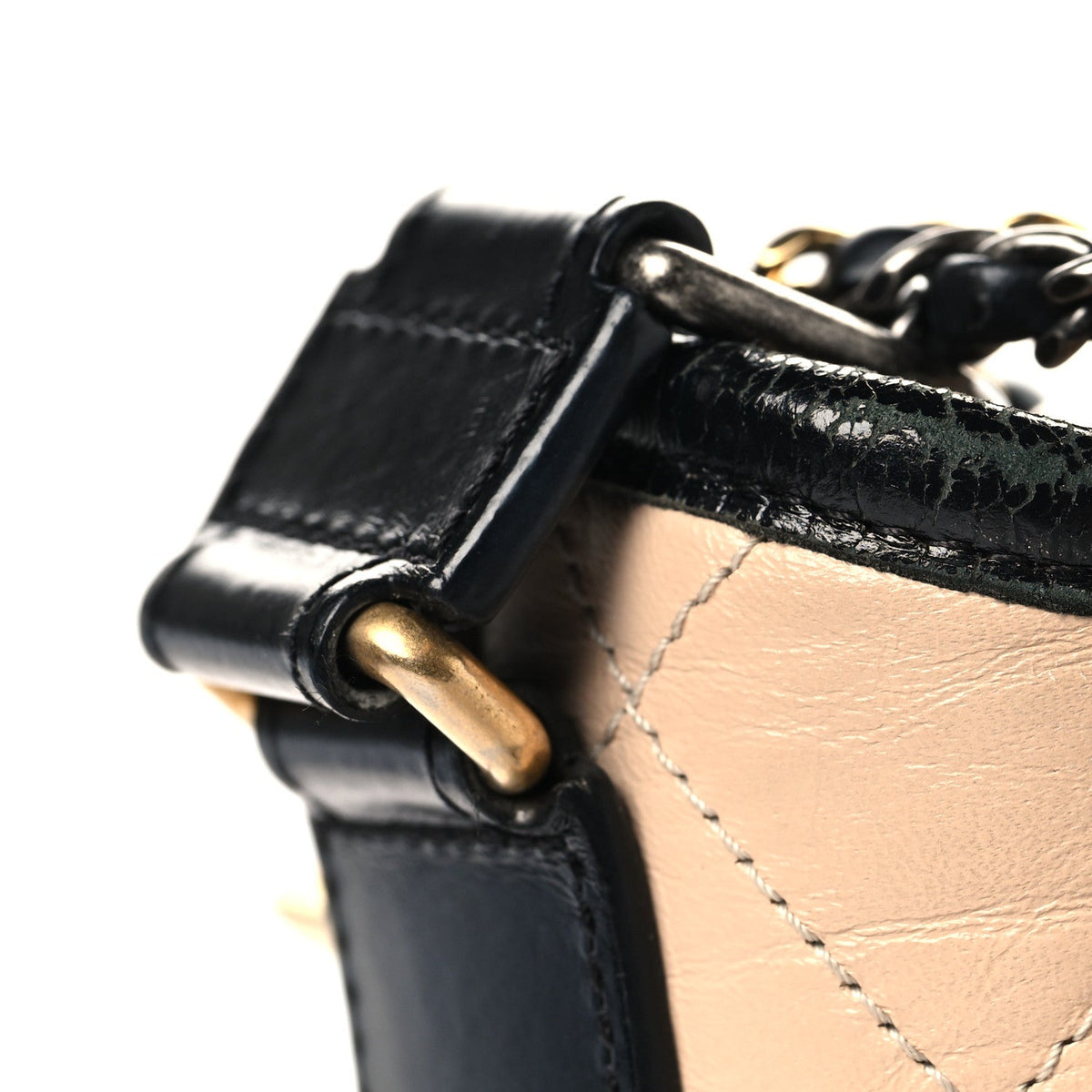 Small Quilted Calfskin Hobo Bag - Beige