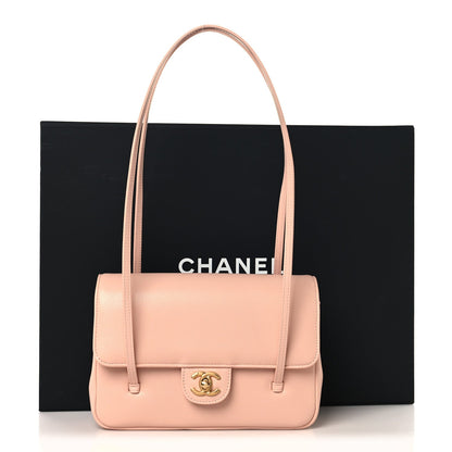 Small Caviar Flap Shoulder Bag - Pink