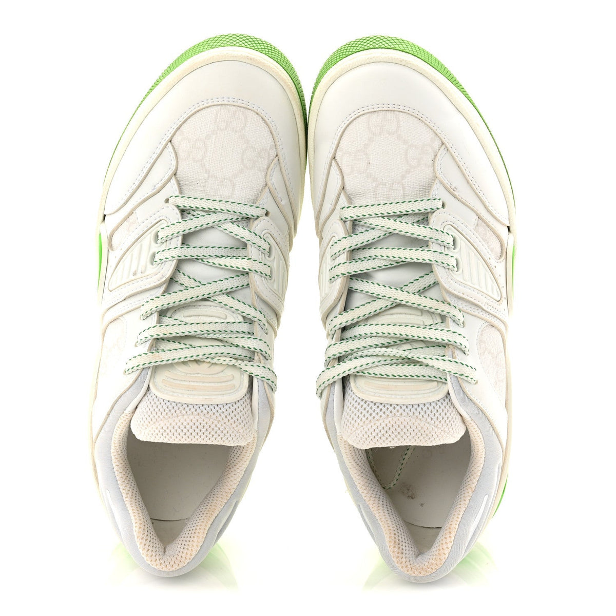 Gucci Demetra GG Supreme Monogram Women's Basket Low Top Sneakers 35 White Green