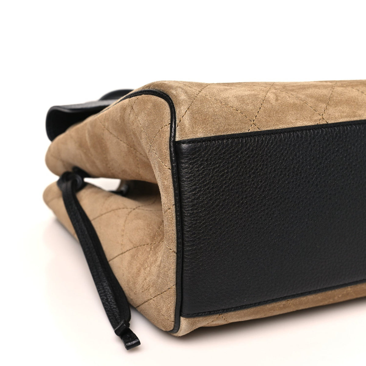 Calfskin Suede Handbag - Beige