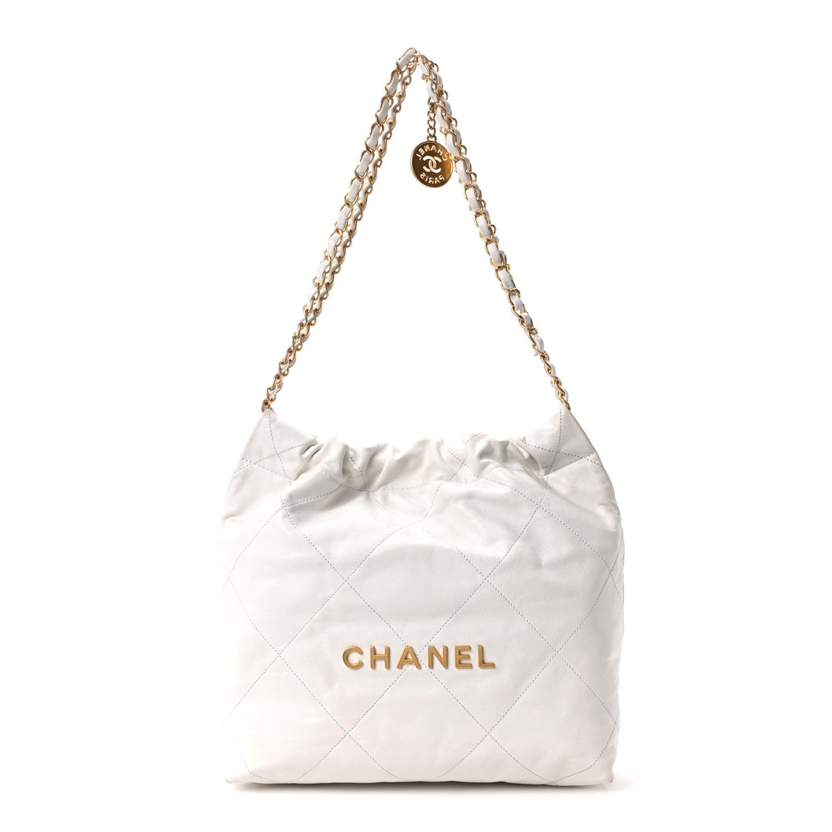 Small Quilted Calfskin Handbag - White