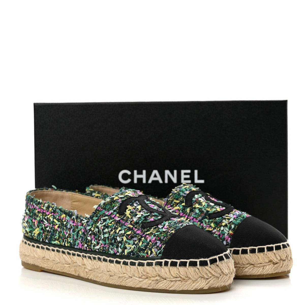 Chanel Tweed Grosgrain CC Women's Shoes