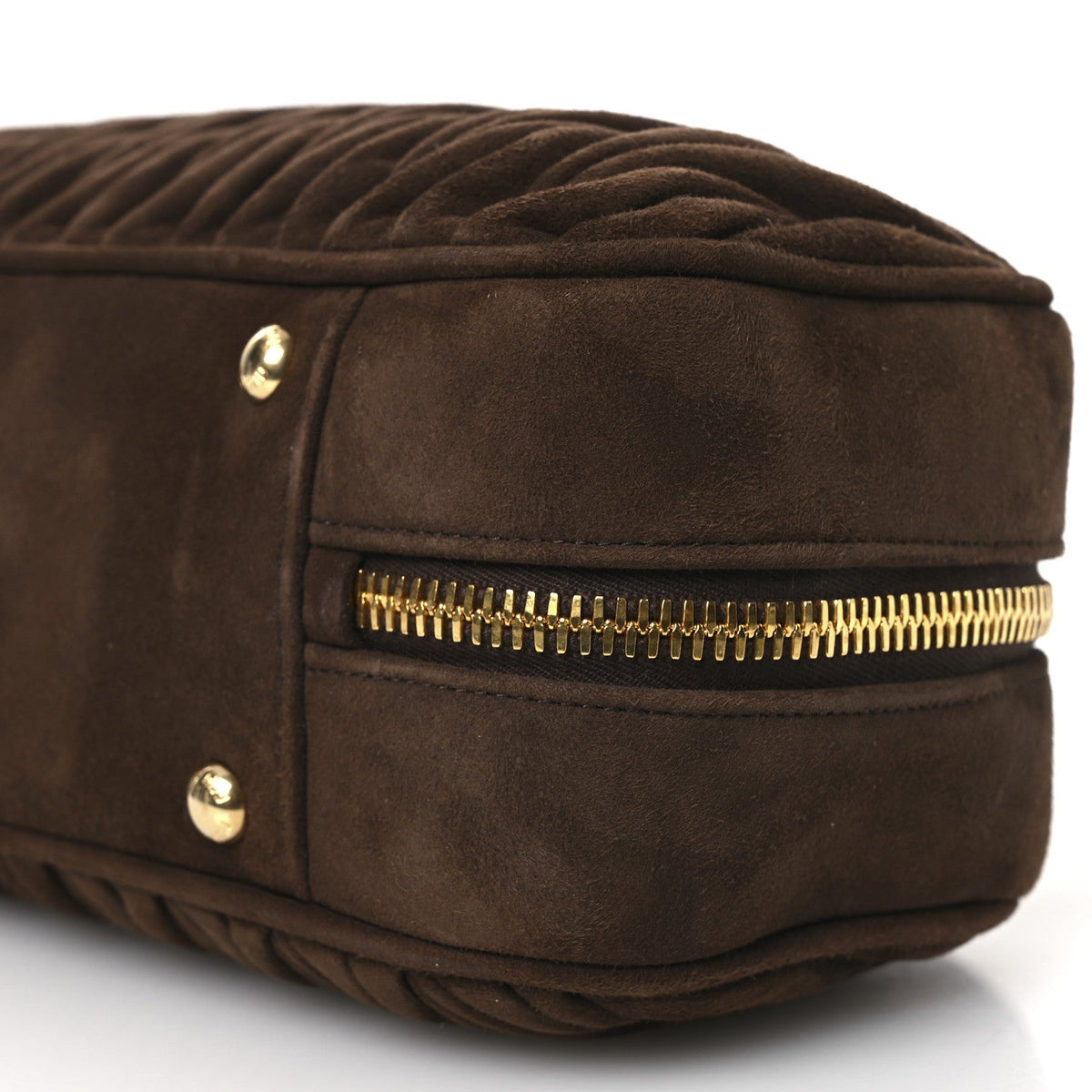Large Suede Handbag - Brown