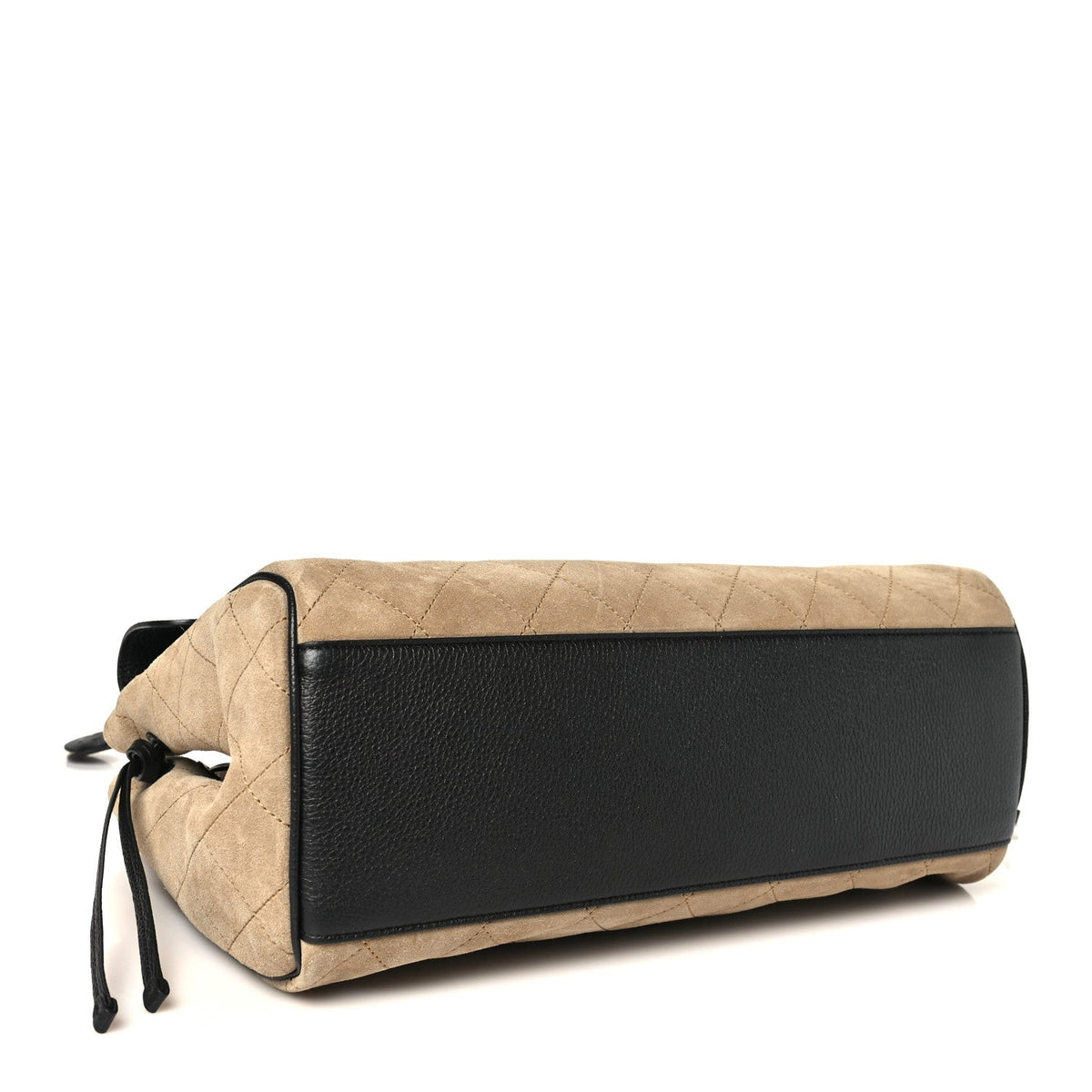 Calfskin Suede Handbag - Beige