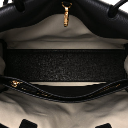 Calfskin Suede Handbag - Beige