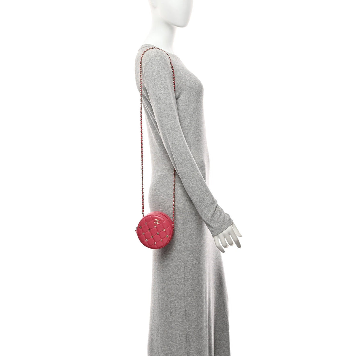 Quilted Lambskin Clutch Bag - Pink